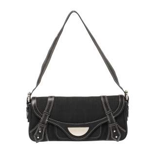 Pre Owned Givenchy Black Denim and Leather Small Shoulder Bag