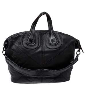 Pre Owned Givenchy Black Leather Medium Nightingale Satchel