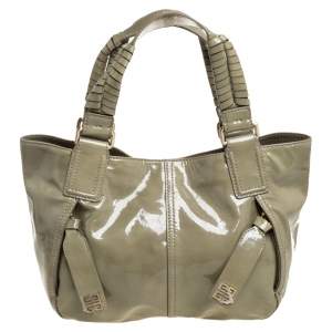 Pre Owned Givenchy Beige Patent Leather Shoulder Bag