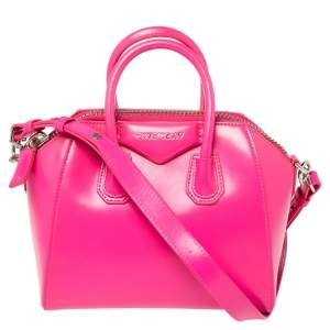 Givenchy Neon Pink Leather Mini Antigona Satchel