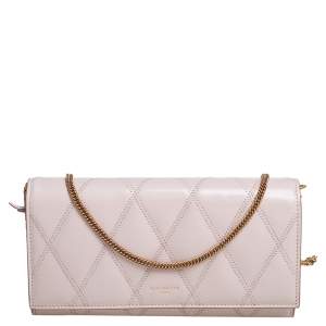 Pre Owned Givenchy Pale Pink Leather GV3 Wallet On Chain