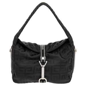 Pre Owned Givenchy Black Monogram Nylon Hobo
