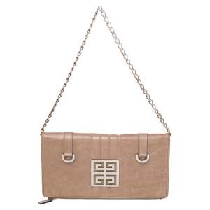 Pre Owned Givenchy Beige Leather Wallet On Chain 