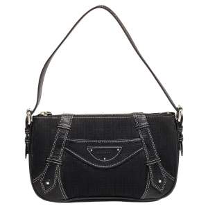 Pre Owned Givenchy Black Leather And Canvas Hobo