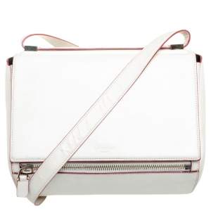 Pre Owned Givenchy White Leather Medium Pandora Box Bag