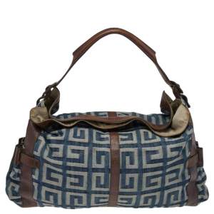 Givenchy Blue/Brown Denim and Leather Shoulder Bag