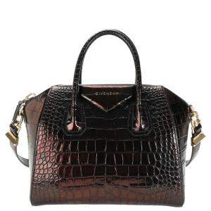Givenchy Brown Embossed Leather Antigona Handle Bag