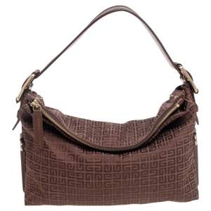 Pre Owned Givenchy Brown Signature Fabric Hobo