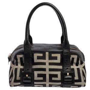 Givenchy Black/Grey Signature Canvas and Leather Small Satchel