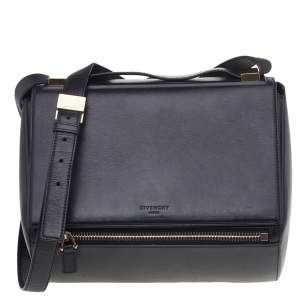 مملوكة مسبقًا Givenchy Black Leather Pandora Box Medium Shoulder Bag