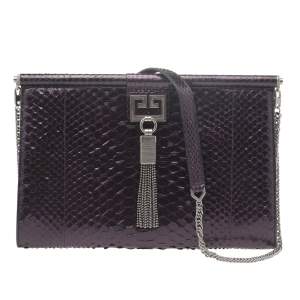 Givenchy Purple Python Leather Shoulder Bag