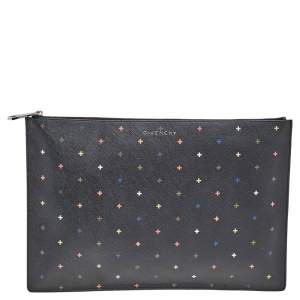 Givenchy Multicolor Cross Print Leather Flat Pouch