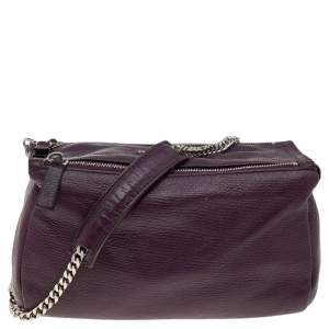 Pre Owned حقيبة كتف جيفنشي ميني سلسلة باندورا جلد بنفسجي