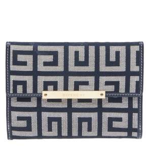 Givenchy Grey/Black Monogram Canvas Compact Wallet