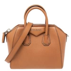 Pre Owned Givenchy Brown Leather Mini Antigona Satchel
