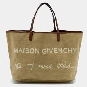 Pre Owned Givenchy Beige/Brown Canvas and Leather Antigona Maison Hdg Shopper Tote