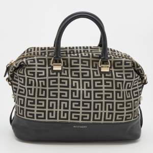 Givenchy Black/Grey Signature Canvas and Leather Satchel