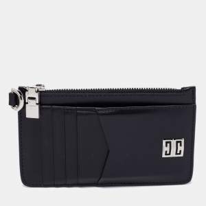 Givenchy Black Leather Zipped Card Holder