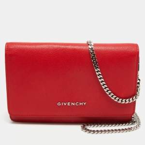 مملوكة مسبقًا Givenchy Red Leather  Pandora Wallet on Chain