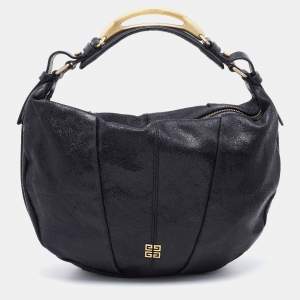 Givenchy Black Crackle Leather Hobo