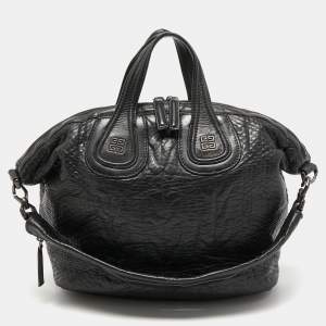 Pre Owned Givenchy Black Leather Medium Nightingale Satchel