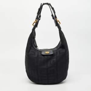 Givenchy Black Monogram Fabric and Leather Hobo