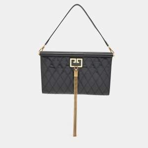 Givenchy Black Quilted Leather Large Gem Shoulder Bag