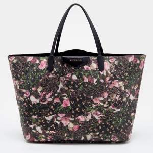 Pre Owned Givenchy Multicolor Floral Print Coated Canvas and Leather Antigona Shopper Tote