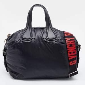 Pre Owned Givenchy Black Satin and Leather Small Nightingale Bag