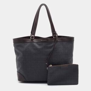 Givenchy Grey/Brown Monogram Coated Canvas and Leather Tote