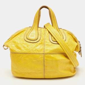 Pre Owned Givenchy Yellow Patent Leather Nightingale Satchel