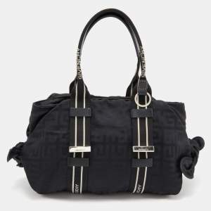 Givenchy Black Nylon and Leather Bow Baguette Bag