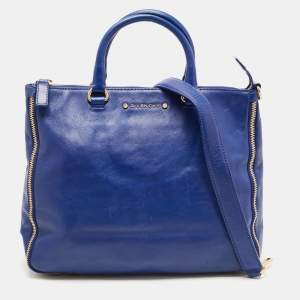 Pre Owned Givenchy Blue Leather Zipped Detail Tote