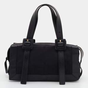Pre Owned Givenchy Black Monogram Canvas and Leather Satchel