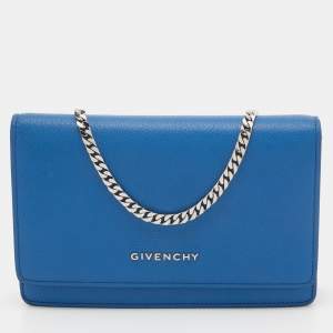 Givenchy Blue Leather Pandora Wallet on Chain