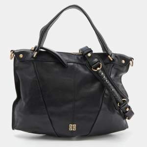 Givenchy Black Leather Ruched Hobo