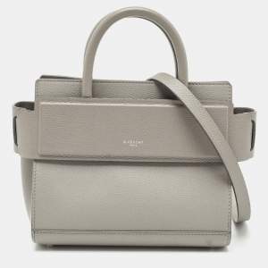 Pre Owned Givenchy Grey Leather Mini Horizon Tote
