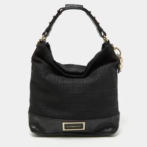 Givenchy Black Monogram Canvas and Leather Bucket Hobo