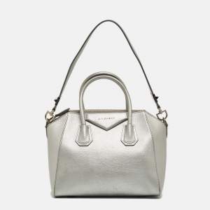 Givenchy Silver Leather Small Antigona Satchel