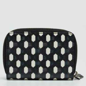 Givenchy Black/White Graphic Print Coated Canvas Zip Around Wallet