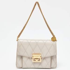 Givenchy Biege Leather Small GV3 Shoulder Bag