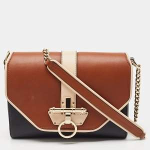 Givenchy Black/Brown Leather Obsedia Shoulder Bag