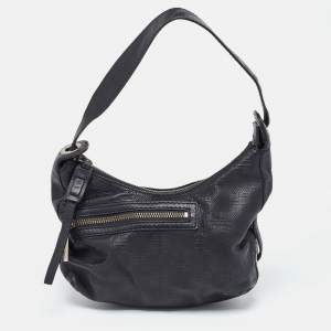 Givenchy Black Monogram Embossed Leather Baguette Bag