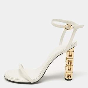 Givenchy White Leather Ankle Strap Sandals Size 39