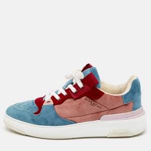 Givenchy Multicolor Velvet Lace Up Sneakers Size 38