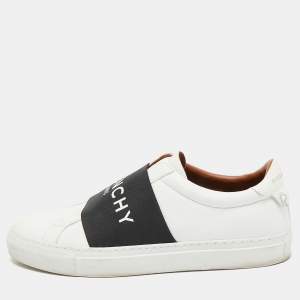 Givenchy White/Black Leather Urban Street Slip On Sneakers Size 38