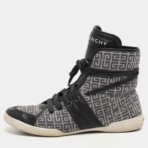 Givenchy Blue Canvas Logo High Top Sneakers Size 40