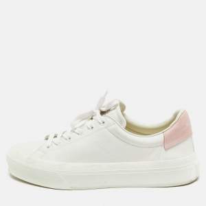 Givenchy White/Pink Leather Low Top Sneakers Size 40