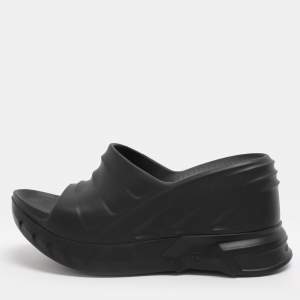 Pre Owned Givenchy Black Rubber Marshmallow Platform Mules 40