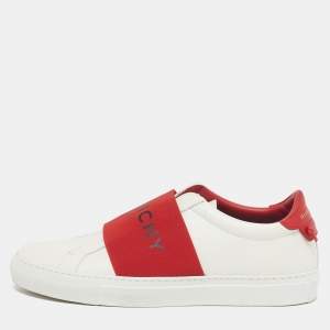 Pre Owned حذاء رياضي جيفنشي جلد أبيض/أحمر منخفظ القصة مقاس 39 للبنات أوربان ستريت